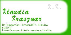 klaudia krasznar business card